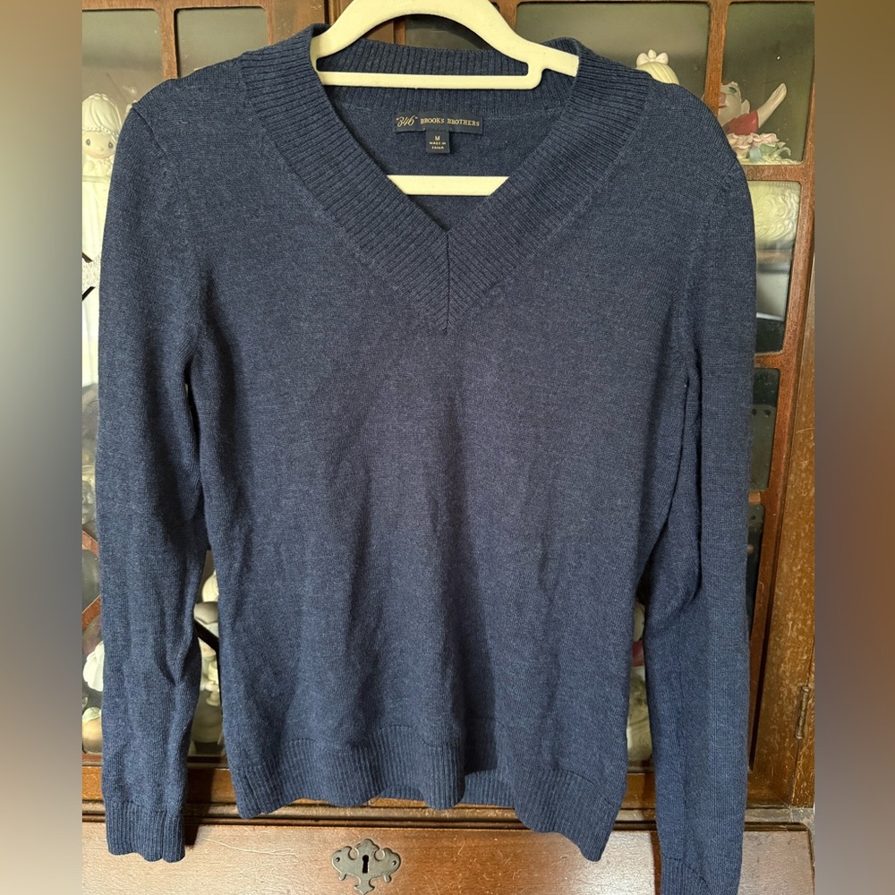 Women’s Brook Bothers Navy V-Neck Sweater